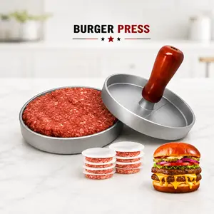 Single Non-Stick Burger Press Patty Maker, for Kitchen Griddle Grill BBQ Cooking, Handheld Food Shaping Tool, Labor-Saving Press for Making Uniform Beef Cheese Veggie Burger Patties effortless