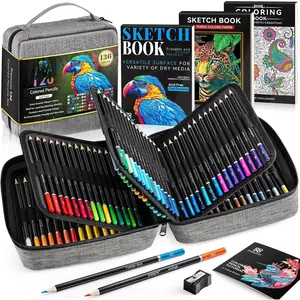 Art Supplies 136 Pack Colored Pencils for Adult Coloring Books, 120 Colors Colored Pencils with Sketchbook, Coloring Book, Sharpener, Soft Core Coloring Pencils for Adults  Beginners