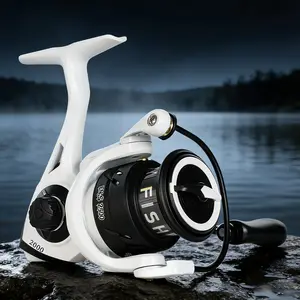 TRONMER White Spinning Reel EN-S1500-2500 Series, 5.2:1 Gear Ratio, Max Drag 13.23LB, Freshwater & Saltwater Fishing