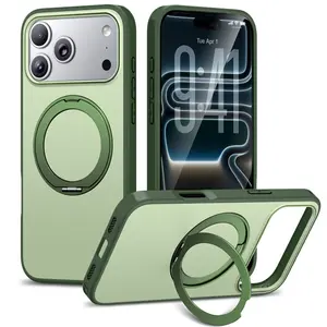 Compatible with iPhone 17 Pro Max series; magnetic mount phone case; MagSafe magnetic mount phone case; military-grade drop protection; built-in 360° rotating ring holder; ultra-thin matte shockproof protective cover