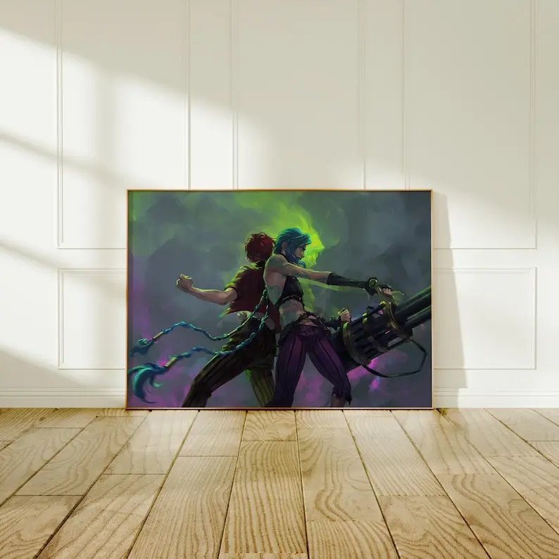 Arcane Poster, Vi and Jinx Wall Art, Home Wall Decor, High Quality Print, Arcane Series Fan Gift - No Frame