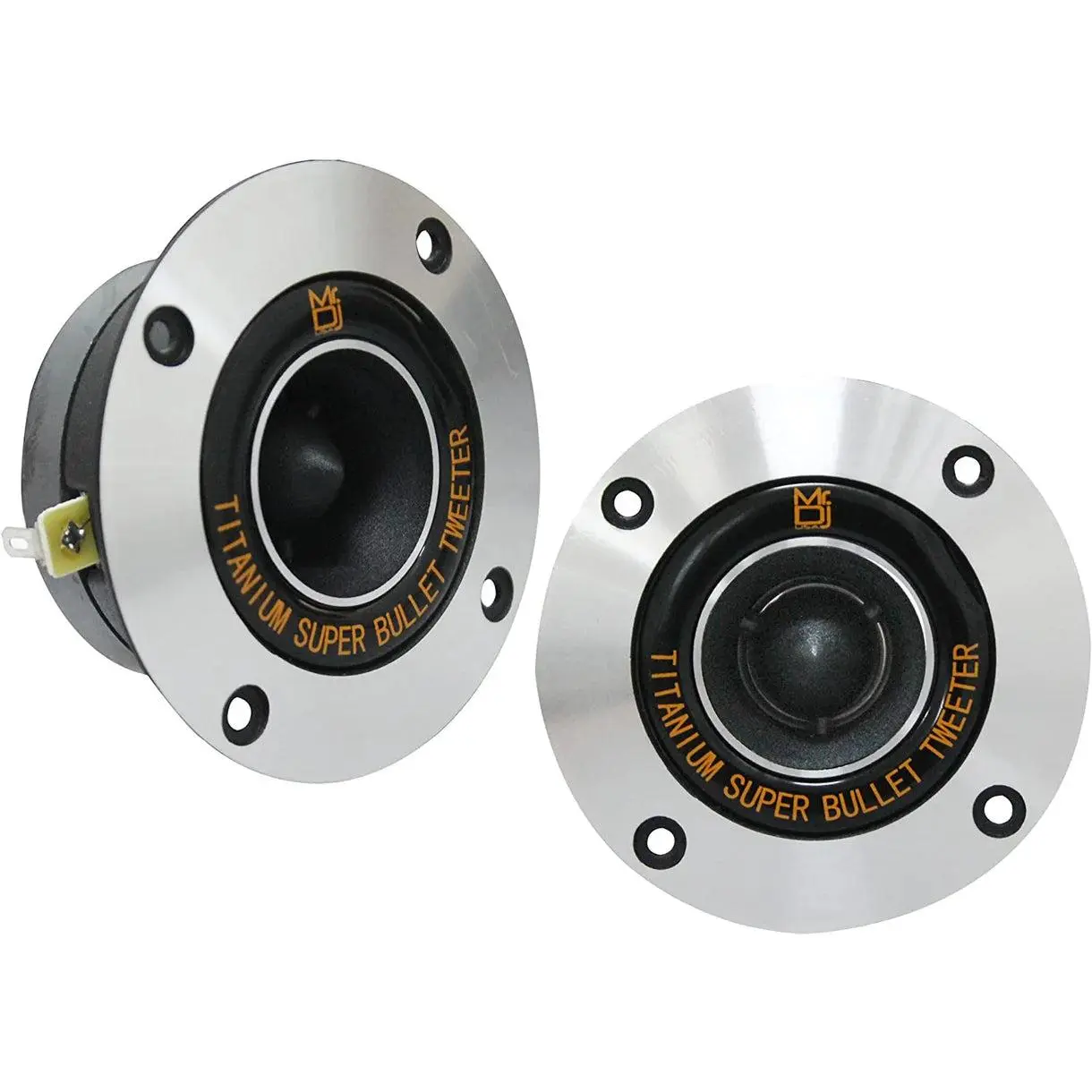 Mr. Dj USA HDT800S Pair 4-Inch Aluminum Bullet Titanium Horn Tweeter Driver (Chrome)