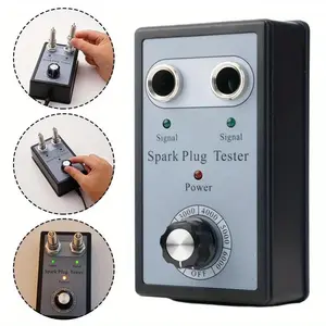 Dual Hole Spark Plug Tester Adjustable In-Line Ignition Plug Analyzer Spark Plug Test Pen Ignition Coil Checker Spark Tool
