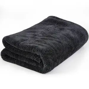 Super Absorbent Car Drying Towel - 1300GSM Ultra Soft Microfiber for Streak-Free Drying on Cars, Trucks, SUV (Black)