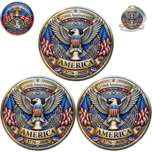 3pcs U.S. 250th Anniversary Commemorative Coin – America 250th Anniversary Commemorative Coin, America 250 Years of Freedom 1776–2026, 250 Year American Anniversary Coins Gift for History Enthusiasts