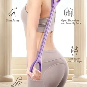 8-Shape Resistance Band for Yoga Training, Women's Back Sculpting and Chest Expander, Stretchable Elastic Rope for Fitness Exercises