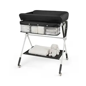 Portable Baby Changing Table with 3-Level Adjustable Height