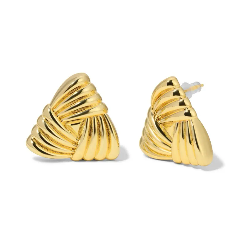 Trinity Earrings - Gold-Toned Triangle Design Jewelry Piece