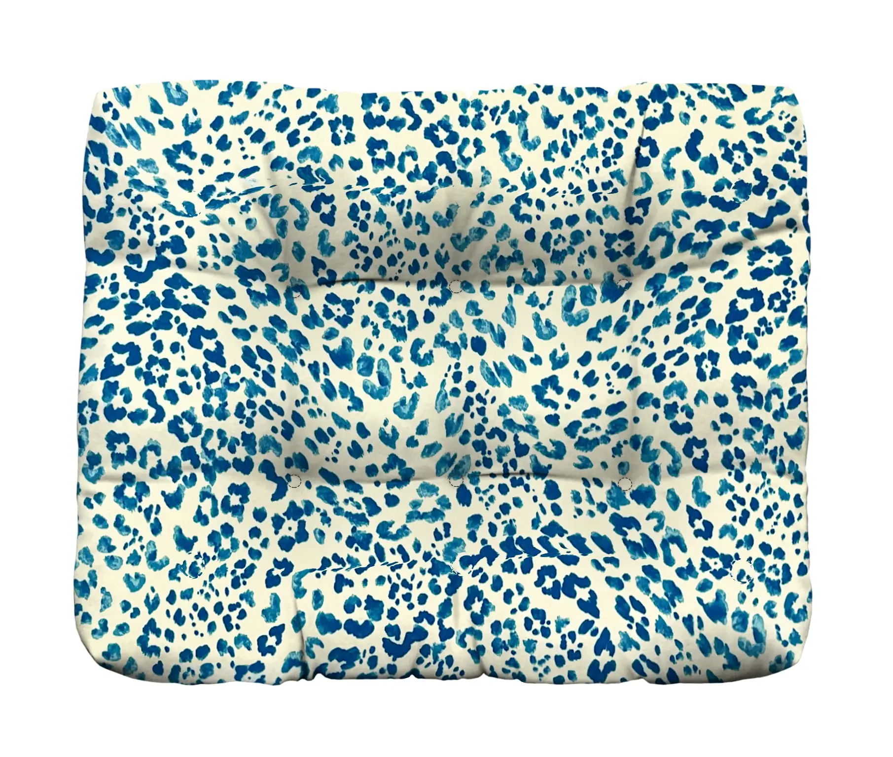 RSH Décor Sunny Spot Blue Tufted Ottoman Cushion for Indoors and Outdoors, 24" x 20"
