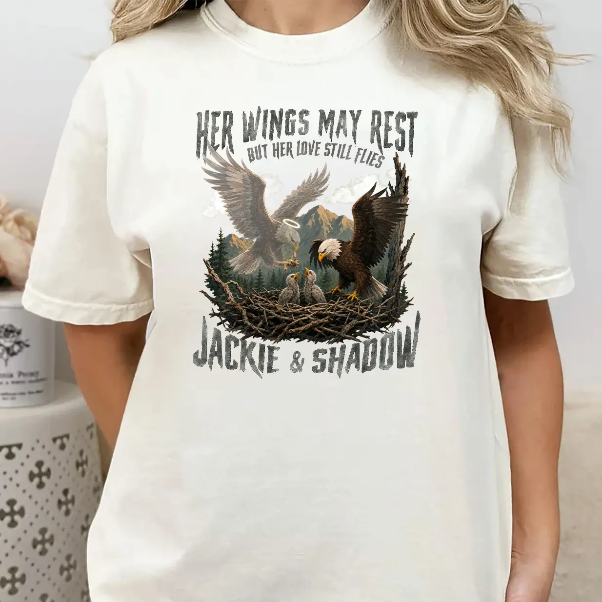 Jackie and Shadow Eagles T Shirt, In Memory of Jackie & Shadow T-Shirt, Big Bear Lake California Vintage Tee