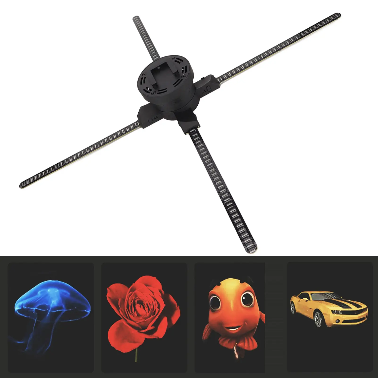 3D Hologram Fan Display 1024x768P WiFi APP Control Holographic Advertising Machine for Win Exhibition