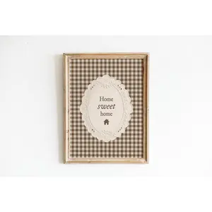 Home Sweet Home Art Print Farmhouse Kitchen Wall Art, Neutral Cottage Decor