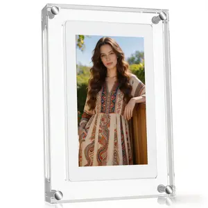 Mother's Day Gift Digital Photo/Video Frame 5/7 Inch Acrylic Glass Vertical Display IPS Screen USB-C Ultra-thin 854x480 Resolution 350 Lumens JPG BMP AVI MP4 720P Support