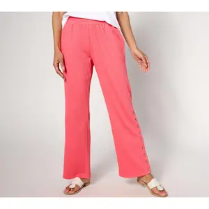 Belle by Kim Gravel Petite Packabelle Buttoned Up Relaxed Pant