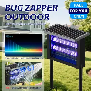 Solar Bug Zapper Outdoor, Upgraded IP67 Waterproof Mosquito Zapper Outdoor Solar Powered Mosquito Killers Electronic Weatherproof