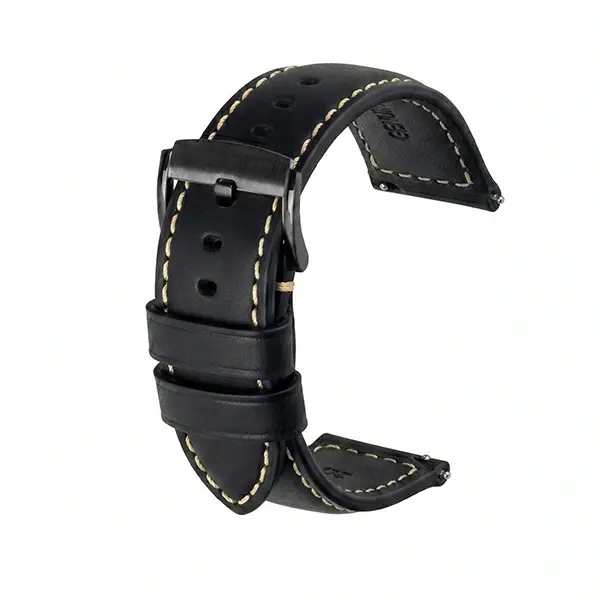TMEGMIC 22mm Leather Watch Band, Quick Release Vintage Strap for Samsung, Garmin, Seiko & Amazfit