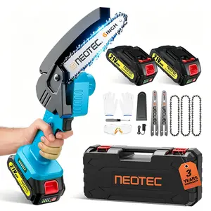 NEOTEC Mini Chainsaw Cordless 6-inch,  Handheld Electric Chain saw with Battery for Tree Trimming Wood Cutting, Lightweight Design ,Ideal for Homeowners,Gardeners,Women,and DIY Enthusiasts