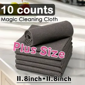 10-Pack Extra Large Soft Microfiber Non-Scratch Cleaning Cloths, Thick Super Absorbent Reusable Streak-Free Multipurpose Wipes for Kitchen, Car Wash, Glass