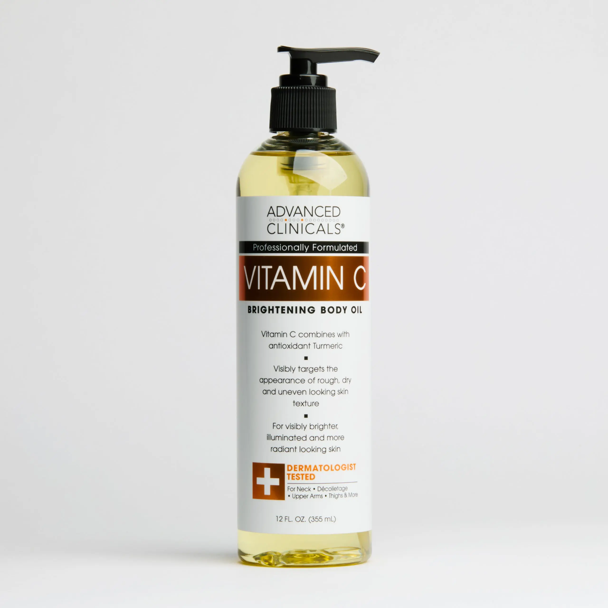 Advanced Clinicals Vitamin C Body Oil – Brighten, Hydrate Skin, Support Glow Up, Ideal for Self Care Products