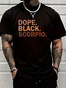 100% Cotton Dope Black Scorpio Melanic African Zodiac Scorpio T-Shirt Women's Men's Graphic Tee Crew Neck summer vacation Tops