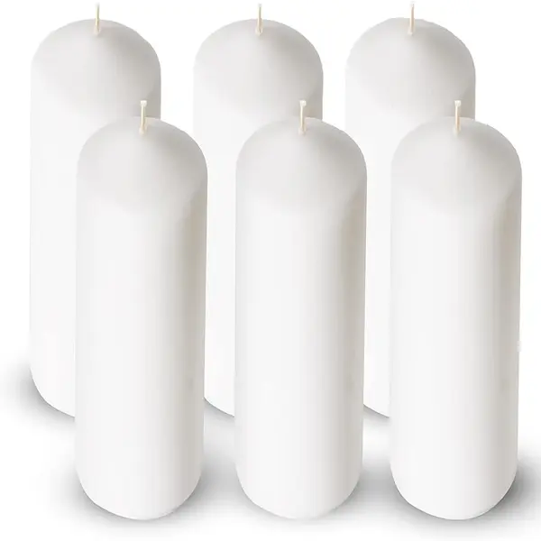 6-Pack Tall White Traditional Pillar Candles Set - 3x6 in Paraffin Wax with Cotton Wick, Elegant Room Decoration for Home Events, Ideal Holiday Gift