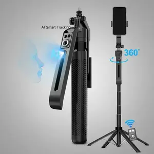 Auto Face Tracking Tripod, Travel Tripod, 360° Rotation Smartphone Holder with Remote Control, Camera Mount, Moving Tripod for iPhone Video, Vlog and Live Stream, Phone Camera Stabilizer, Selfie Stick, Electronics Accessories