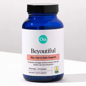 Ora Organic Hair, Skin, and Nails Support- BeYouTiful - Beauty Supplement with B Vitamins and Algae Extracts for Healthy Hair and Skin - 60 Vegan Capsules