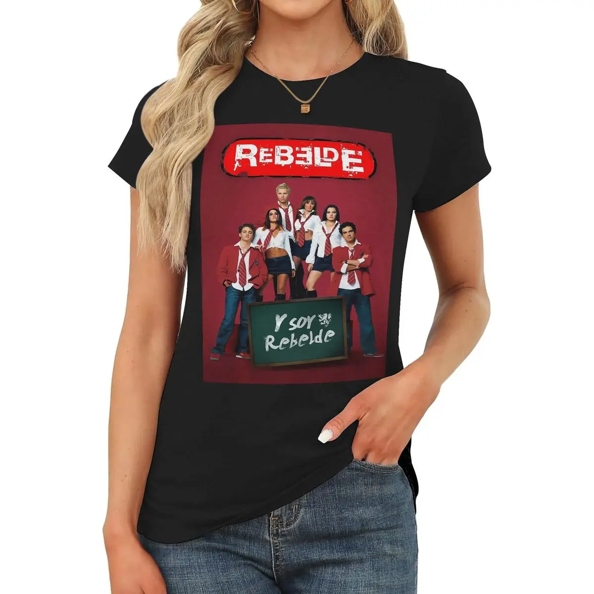 Rebelde Way Happy shirts women ladies short t-shirts girls shirts birthday gift t-shirts tops slim fit