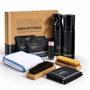 Premium Shoe Cleaning Kit | Stain & Dirt Remover | Great for Sneakers - Boots - Suede - Leather | Includes Foam Cleaner - Spray - Wipes - Brushes - Towel