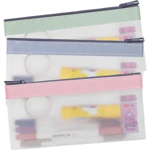 3 Pieces Clear Pencil Case Set for Girls Boys,Pen Holder with Zipper,Teens Portable Desk Organizer Pencil Pouch for School & Stationery Supplies,Christmas Party Gifts,Hand Tools Kits