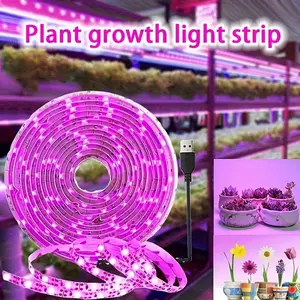 LED Growth Light Strip, Full Spectrum Plant Grow Light, USB Powered, Ideal for Seedlings, Indoor Plants, Greenhouse Gardening