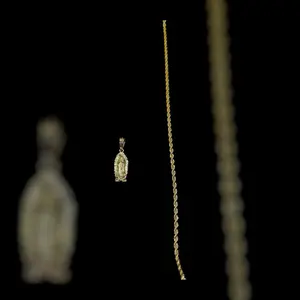 Gold Plated Small Our Lady of Guadalupe Pendant with 24 Inch Rope Chain for Faithful Wear Goddess Necklace Fashion Necklace Elegant