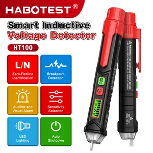 HABOTEST HT100 Circuit Breaker Locator and Voltage Detector For quick and accurate circuit breaker location NCV 12-400V Pen-Type Tester (with Flashlight) Features circuit breaker location function Data hold function