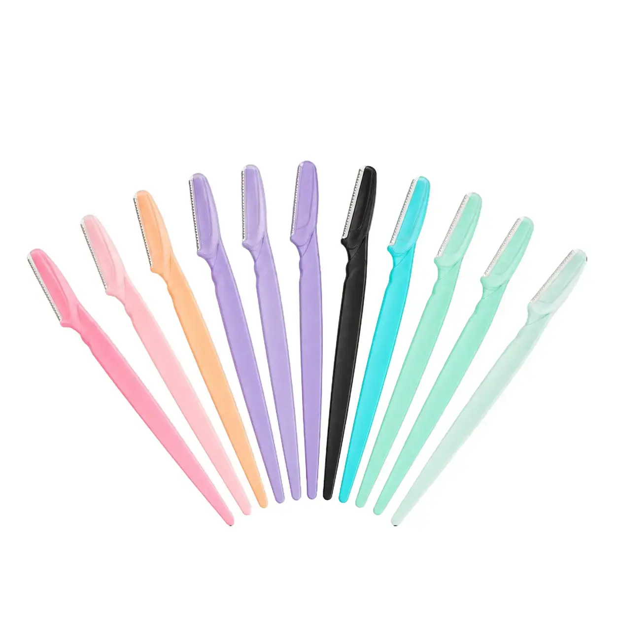 Women's 12-Pack Cosmetic Facial Razors - Accurate Eyebrow Trimmer, Dermaplaning Tool, Brightening Exfoliator for Peach Fuzz, Upper Lip Hair Removal, Face & Body Use with Precision Cover for Smooth Skin
