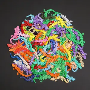 60pcs Random 3D Printed Flexible Lizard Toys Figurine Set, Colorful Realistic Multi Jointed Climbing Pets, Stress Relief Desk Decorations, Holiday Gifts