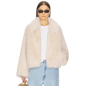 SRG Erin Faux Fur Jacket in Cream