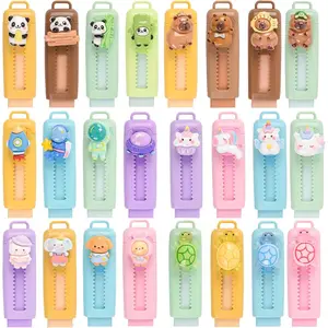 24 Pcs Cute Retractable Erasers for Pencils Kawaii Fun Cartoon Erasers for Kids Back to School Supplies Kid Party Favors Gift (Style 1)