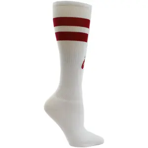 ASICS Womens Old School Striped Knee High Socks Athletic Athletic - White