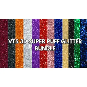 3D Super Glitter Puff Heat Transfer Vinyl (HTV) | Glitter Puff Vinyl Bundle | 1 of Every Color