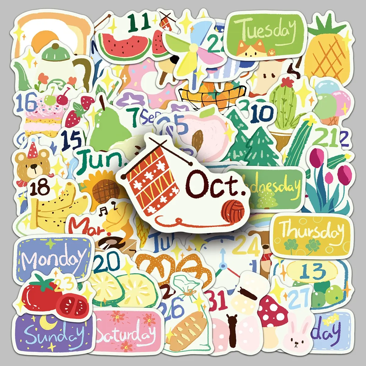 50pcs original daily handwritten notebook cartoon sticker suitcase refrigerator stationery car creative small fresh diy sticker Decorative Stickers