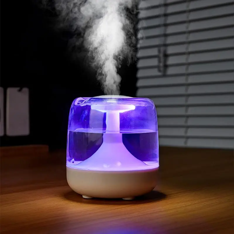 650ML Air Humidifier, USB Powered Desktop Air Humidifier with Night Light, USB Humidifier Machine, Household Appliances for Living Room, Bedroom, Office, Humidifier for Home