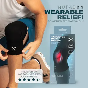 Nufabrx Pain Relief Compression Sleeve – Capsaicin-Infused for Joint Support, Swelling Relief & Drug-Free Comfort