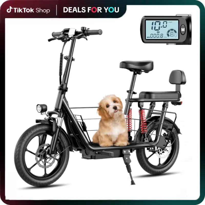 WINDHORSE C3 MAX Folding Electric Commuter Scooter with Seat for Two Adults, 819W Peak, 16” Tire, 40 Miles Max Range, 20 MPH, Dual Suspension, 3 Gear Speed, Adjustable E Scooter with Seat and Basket for Commuting, 330lbs Load