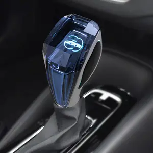 Car Crystal Handle Gear Shift Knob Head, Seven LED Light Modes, Compatible with Toyota Lexus Mazda Volkswagen Kia Interior Accessories, Automatic Shift Knob