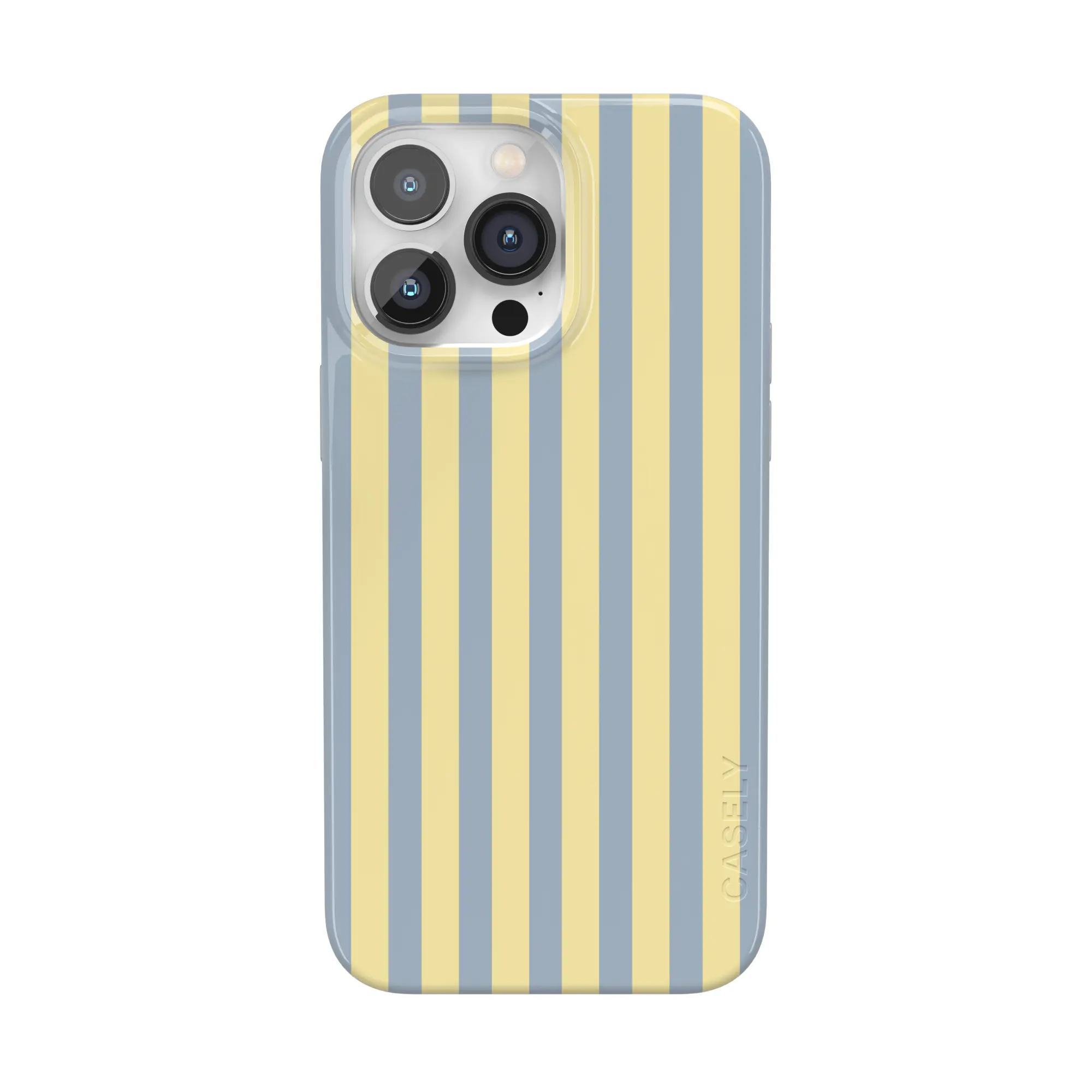 Casely iPhone 14 Pro Max Case | Coastline Stripes | Blue & Yellow | Compatible with MagSafe | Classic Ultra Thin Design