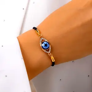 Evil Eye Bracelet for Women & Men, Turkish Style Enamel Protection Charm, Adjustable Cord Spiritual Jewelry, Lightweight Stackable Accessory for Daily Wear Birthday Gift