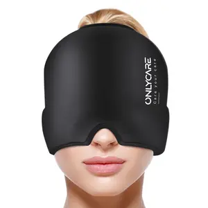 ONLYCARE Migraine Relief Cap, Upgraded Full Coverage Odorless Migraine Ice Head Wrap, Headache Relief Hat for Migraine, Black - FSA or HSA Approved
