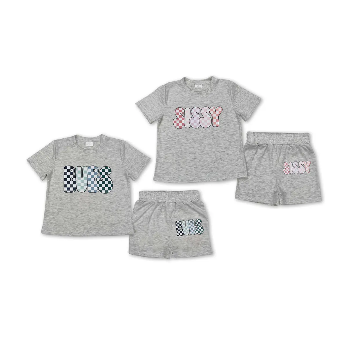 Kids & Toddler Casual Clothes, "SISSY & BUBS" Letter Print 2-Piece Tee & Bottoms Set, Soft Children Outfits 2T, Clothes Kids, Graphic Print Set, Soft Cotton, Two-Piece Suit