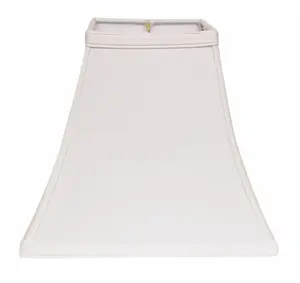 360 Stand 8 in. White Square Bell No-Slub Fabric Lampshade - Warm Lighting, Traditional Design, Folded Edges, Bulb-Compatible, Indoor Home Decor Accessory, Decorative Ambiance Lighting