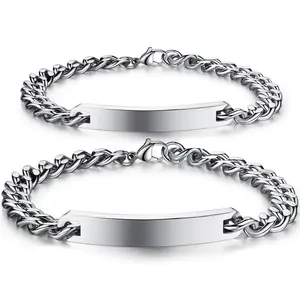 City Fashion 2pcs His and Hers Couple Bracelets Set,Adjustable,Forever & Always Love Matching Bracelet Link Jewelry Set,Valentine's Day,Couple Version